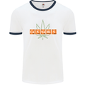 Cannabis Periodic Table Chemistry Weed Mens White Ringer T-Shirt White/Navy Blue