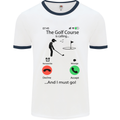 Golf Is Calling Golfer Golfing Funny Mens White Ringer T-Shirt White/Navy Blue