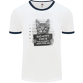 Bad Kitty New York City Police Dept. Mens White Ringer T-Shirt White/Navy Blue