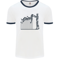 Robot Maintenance AI Futuristic SC-FI Mens White Ringer T-Shirt White/Navy Blue