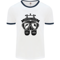 Scuba Diving Club Diver Deep Sea Wreck Mens White Ringer T-Shirt White/Navy Blue