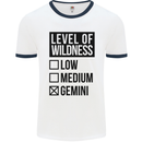 Levels of Wildness Gemini Mens White Ringer T-Shirt White/Navy Blue