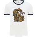 Steampunk Rabbit Mens Ringer T-Shirt White/Navy Blue