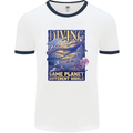 Diver Same Planet Different World Mens White Ringer T-Shirt White/Navy Blue