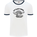 Lets Get Fungi Magic Mushrooms LSD Mens Ringer T-Shirt White/Navy Blue