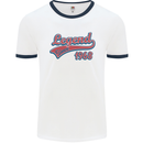 Legend Since 55th Birthday 1968 Mens Ringer T-Shirt White/Navy Blue