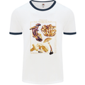 Mushroom Species Mycology Foraging Mens Ringer T-Shirt White/Navy Blue