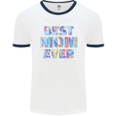 Best Mom Ever Tie Died Effect Mother's Day Mens White Ringer T-Shirt White/Navy Blue