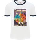 Camping Solves Most of My Problems Funny Mens White Ringer T-Shirt White/Navy Blue