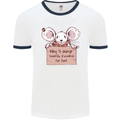 Hungry Mouse Mens White Ringer T-Shirt White/Navy Blue