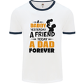 Daddy A Dad Forever Funny Fathers Day Mens Ringer T-Shirt White/Navy Blue