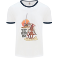 Knights Templar on a Horse Mens White Ringer T-Shirt White/Navy Blue