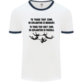 Skydiving No Explanation Freefall Paras Mens White Ringer T-Shirt White/Navy Blue