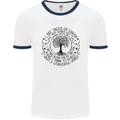 Trees What a Wonderful World Environment Mens White Ringer T-Shirt White/Navy Blue