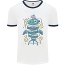 Funny Sliced Sushi Fish Fishing Fisherman Mens White Ringer T-Shirt White/Navy Blue