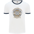 Dragons North Viking Valhalla Thor Odin Mens White Ringer T-Shirt White/Navy Blue