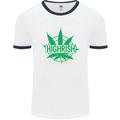 Highrish St. Patrick's Day Weed Drugs Funny Mens White Ringer T-Shirt White/Navy Blue