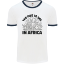 The Five Wild Animas to See in Africa Mens White Ringer T-Shirt White/Navy Blue