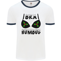 Bra Humbug Holly Funny Christmas Xmas Mens White Ringer T-Shirt White/Navy Blue