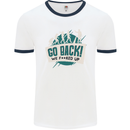 Go Back We Fooked Up Evolution Environment Mens White Ringer T-Shirt White/Navy Blue