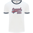 Legend Since 19th Birthday 2004 Mens Ringer T-Shirt White/Navy Blue