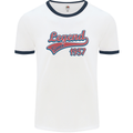 Legend Since 66th Birthday 1957 Mens Ringer T-Shirt White/Navy Blue