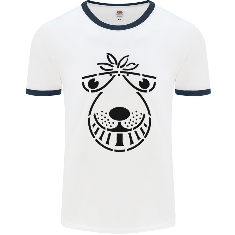 Spacehopper Retro Bouncy Toy Space Hopper Mens White Ringer T-Shirt White/Navy Blue