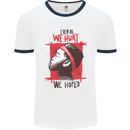 African Woman Even When We Hurt We Hoped Mens White Ringer T-Shirt White/Navy Blue