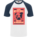 I Love My Pitbull & 3 People Funny Mens S/S Baseball T-Shirt White/Navy Blue