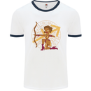 Sagittarius Female Archer Star Sign Mens Ringer T-Shirt White/Navy Blue