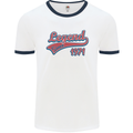 Legend Since 52nd Birthday 1971 Mens Ringer T-Shirt White/Navy Blue