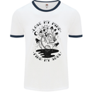 Lose My Mind Funny Magic Mushrooms Drugs Mens White Ringer T-Shirt White/Navy Blue