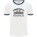 Property of My Awesome Fiance Mens White Ringer T-Shirt White/Navy Blue