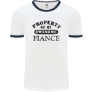 Property of My Awesome Fiance Mens White Ringer T-Shirt White/Navy Blue
