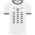 German War Planes WWII Fighters Aircraft Mens White Ringer T-Shirt White/Navy Blue