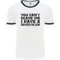 You Can't Scare Me Mother in Law Mens White Ringer T-Shirt White/Navy Blue