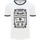 Ouija Board Voodoo Demons Spirits Halloween Mens White Ringer T-Shirt White/Navy Blue