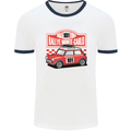 Rallye Monte Carlo Mini Rally Car Mens White Ringer T-Shirt White/Navy Blue