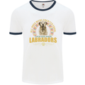 A Labrador Dog Mens Ringer T-Shirt White/Navy Blue