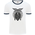 Odin The Vikings Valhalla Thor Gym Nordic Mens White Ringer T-Shirt White/Navy Blue