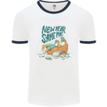 New Year Same Me Resolution Gaming Lazy Mens White Ringer T-Shirt White/Navy Blue