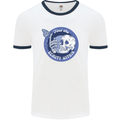 Skull & Butterfly Find the Beauty Within Mens White Ringer T-Shirt White/Navy Blue