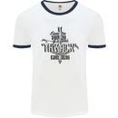 Raise Aim Shoot Funny Archery Archer Mens White Ringer T-Shirt White/Navy Blue