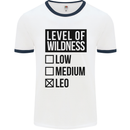 Levels of Wildness Leo Mens White Ringer T-Shirt White/Navy Blue