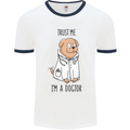 Dog Trust Me I'm a Dogctor Doctor Vet Funny Mens White Ringer T-Shirt White/Navy Blue