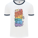 LGBT Cats Mens White Ringer T-Shirt White/Navy Blue