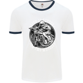 Life Is Better On Two Wheels Mens White Ringer T-Shirt White/Navy Blue