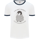 Im Not Short Im Penguine Size Funny Mens Ringer T-Shirt White/Navy Blue