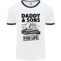 Daddy & Sons Best Friends Father's Day Mens White Ringer T-Shirt White/Navy Blue