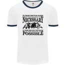 Rugby No Explanation Is Necessary Mens White Ringer T-Shirt White/Navy Blue